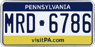 PA license plate MRD6786