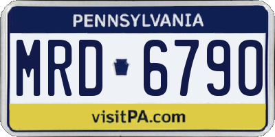 PA license plate MRD6790