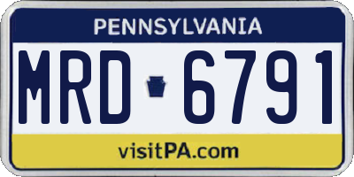 PA license plate MRD6791