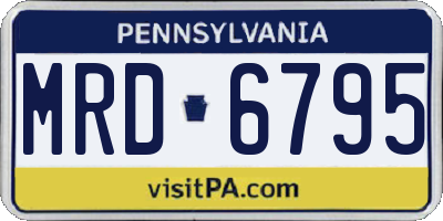 PA license plate MRD6795