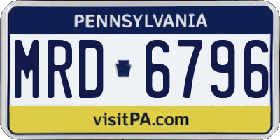PA license plate MRD6796