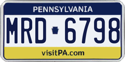 PA license plate MRD6798