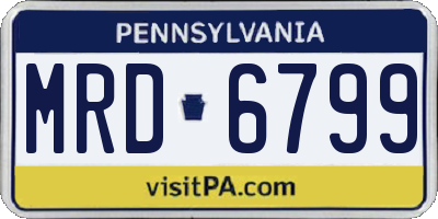PA license plate MRD6799
