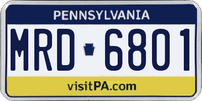 PA license plate MRD6801