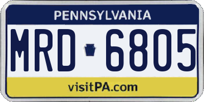 PA license plate MRD6805