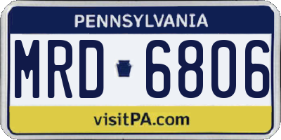 PA license plate MRD6806