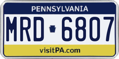 PA license plate MRD6807