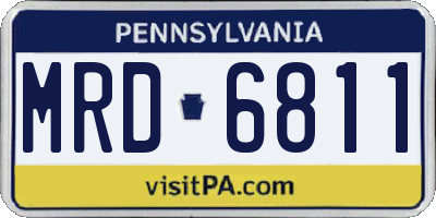 PA license plate MRD6811