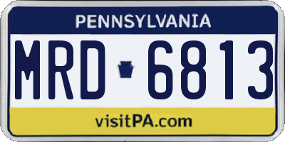 PA license plate MRD6813