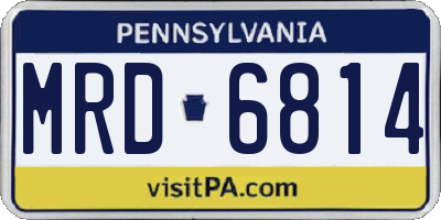 PA license plate MRD6814