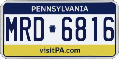 PA license plate MRD6816
