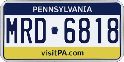 PA license plate MRD6818