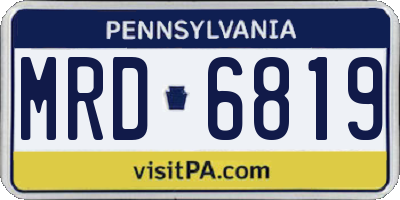 PA license plate MRD6819