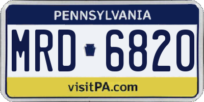 PA license plate MRD6820