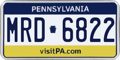 PA license plate MRD6822