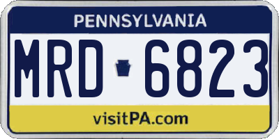 PA license plate MRD6823