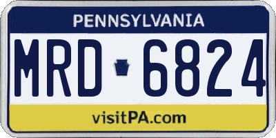 PA license plate MRD6824