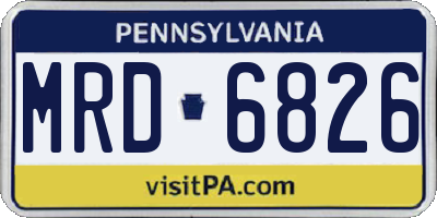 PA license plate MRD6826