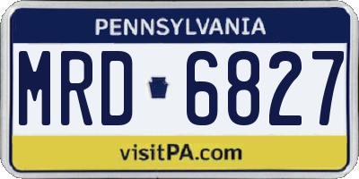 PA license plate MRD6827