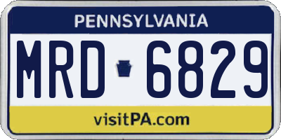 PA license plate MRD6829