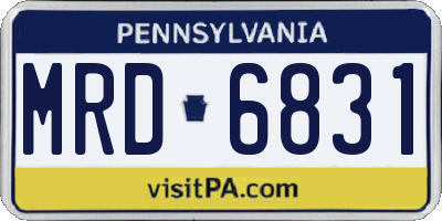 PA license plate MRD6831