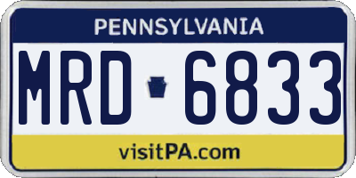 PA license plate MRD6833