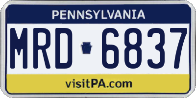 PA license plate MRD6837