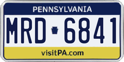 PA license plate MRD6841