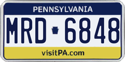 PA license plate MRD6848