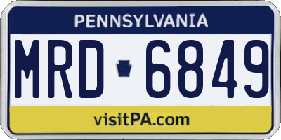 PA license plate MRD6849