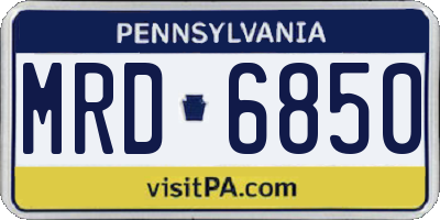 PA license plate MRD6850