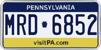 PA license plate MRD6852