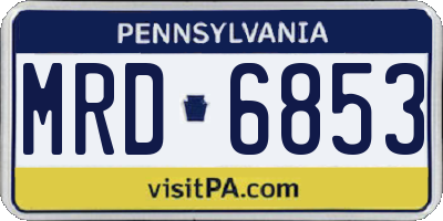 PA license plate MRD6853