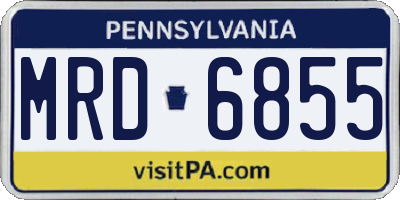 PA license plate MRD6855