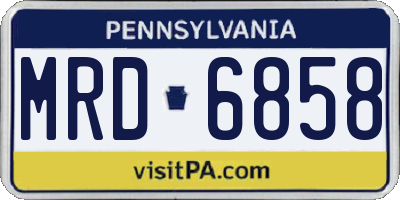 PA license plate MRD6858