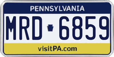 PA license plate MRD6859