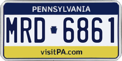 PA license plate MRD6861