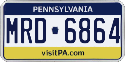 PA license plate MRD6864