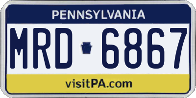 PA license plate MRD6867