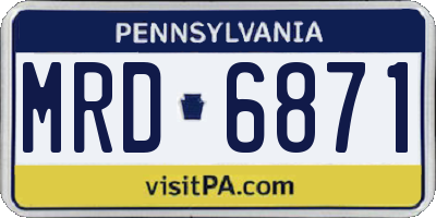 PA license plate MRD6871