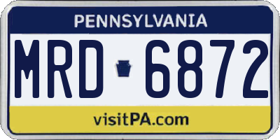 PA license plate MRD6872