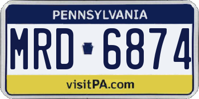 PA license plate MRD6874