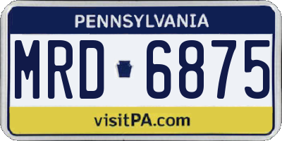 PA license plate MRD6875