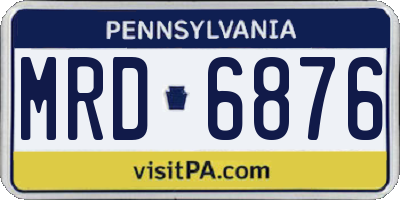 PA license plate MRD6876