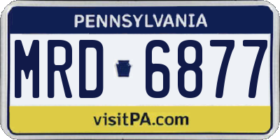 PA license plate MRD6877