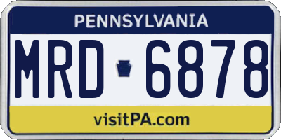 PA license plate MRD6878