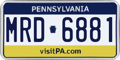 PA license plate MRD6881
