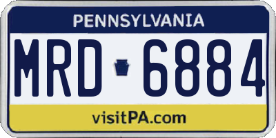 PA license plate MRD6884