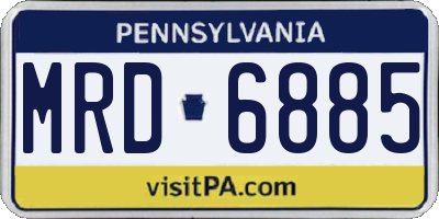 PA license plate MRD6885