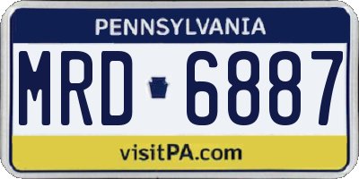 PA license plate MRD6887